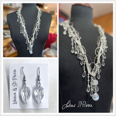 ENSEMBLE 2 BIJOUX BLANC NEIGE