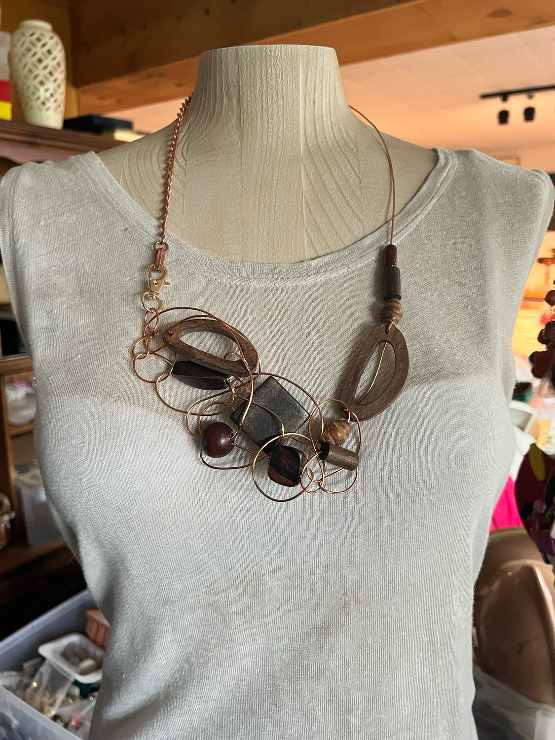 ENSEMBLE 2 BIJOUX BOIS CHOCOLATÉ