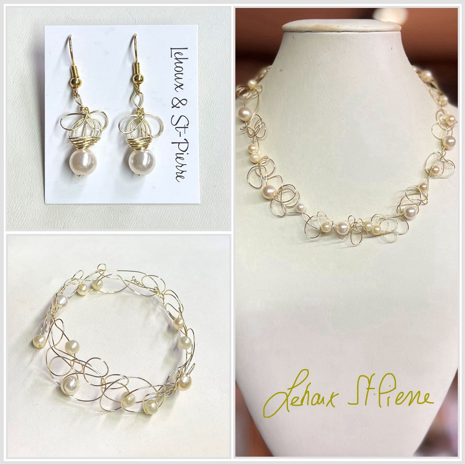 ENSEMBLE 2 BIJOUX DENTELLE PERLÉE IVOIRE