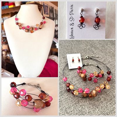 ENSEMBLE 3 BIJOUX GLAM ROSÉ ENSEMBLE 3 BIJOUX GLAM ROSÉ