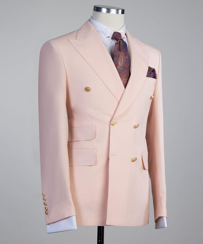 Pale Soft Pink Double Breast Suit Pale Soft Pink Double Breast Suit