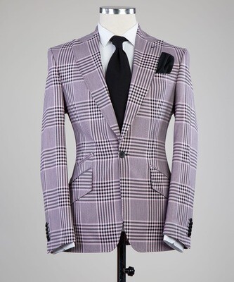 Checkered Light Mauve Suit