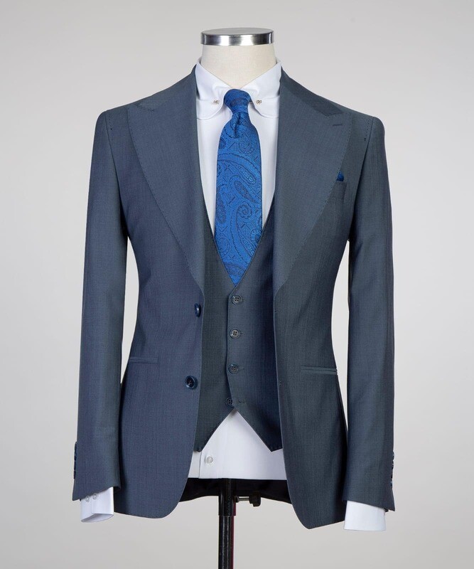 Plain Blue Denim  Suit