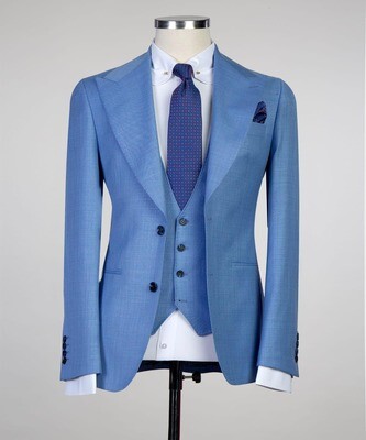 Plain Light Blue Suit