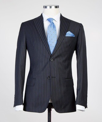 Stripped Navy Blue Suit