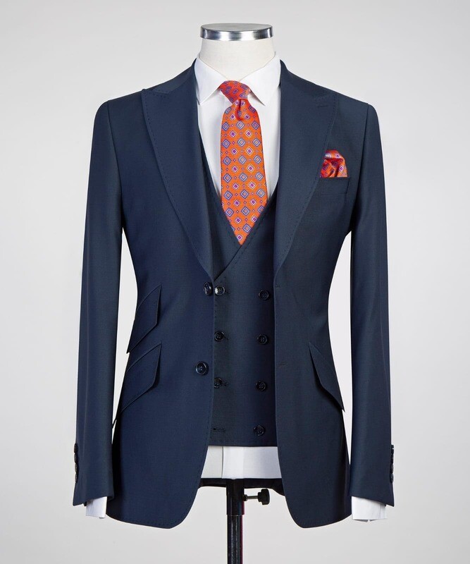 Plain Navy Blue Suit