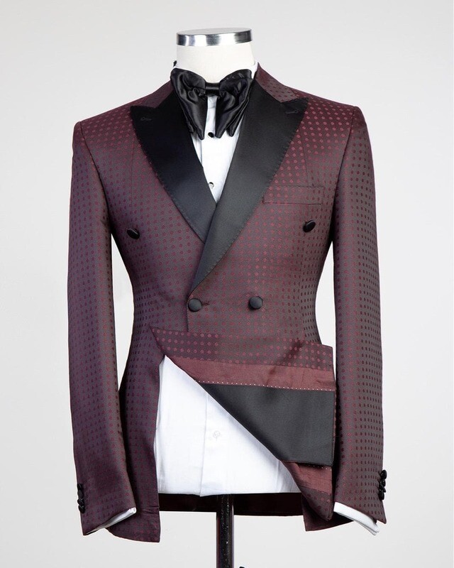 Dark Burgundy Double Breast Tuxedo Dark Burgundy Double Breast Tuxedo