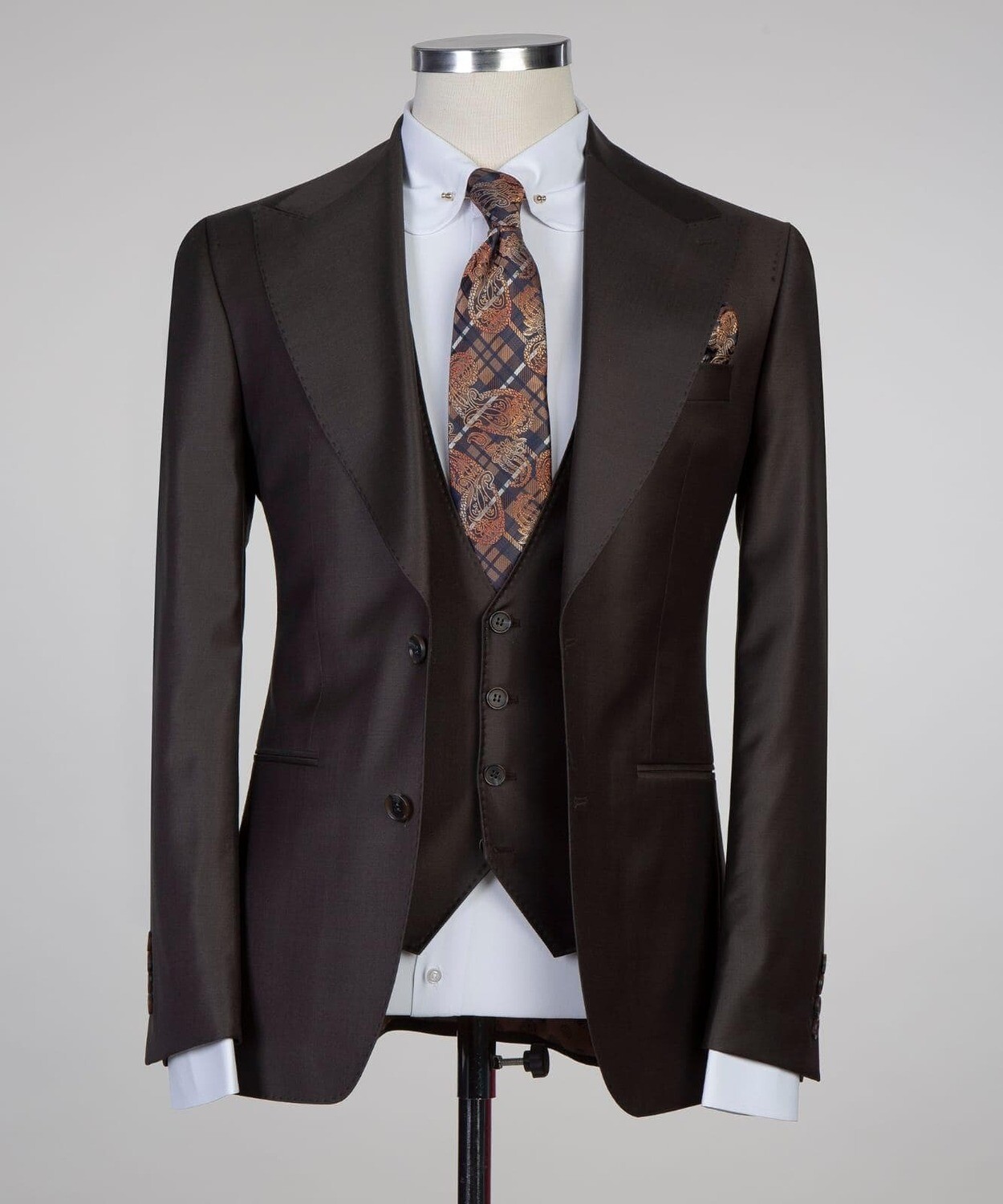 Dark Earthtone Brown Suit