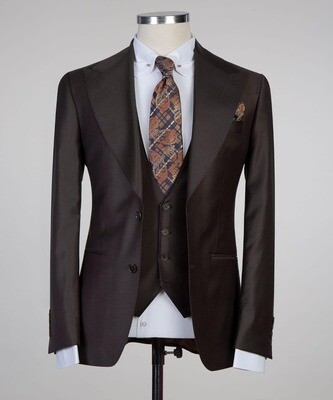Dark Earthtone Brown Suit