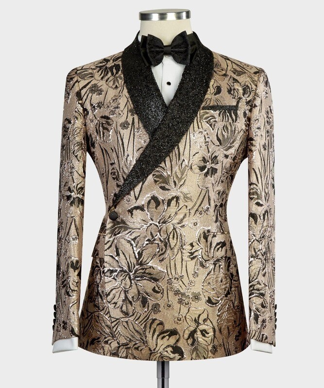 Gold Flower Double Breast Tuxedo Gold Flower Double Breast Tuxedo