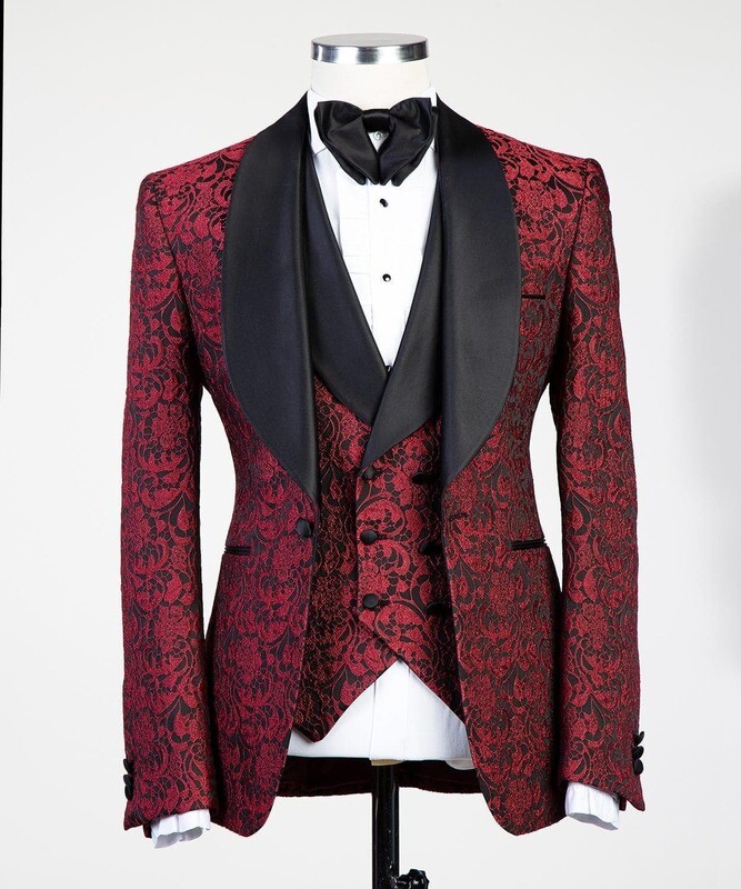 Red/Black Flower Tuxedo