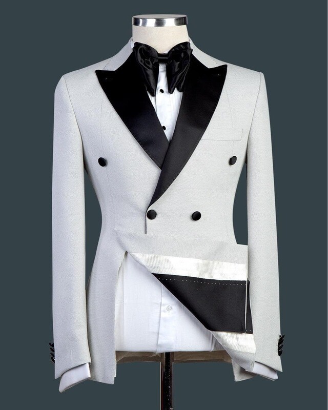 White and Black Double Breast Tuxedo
