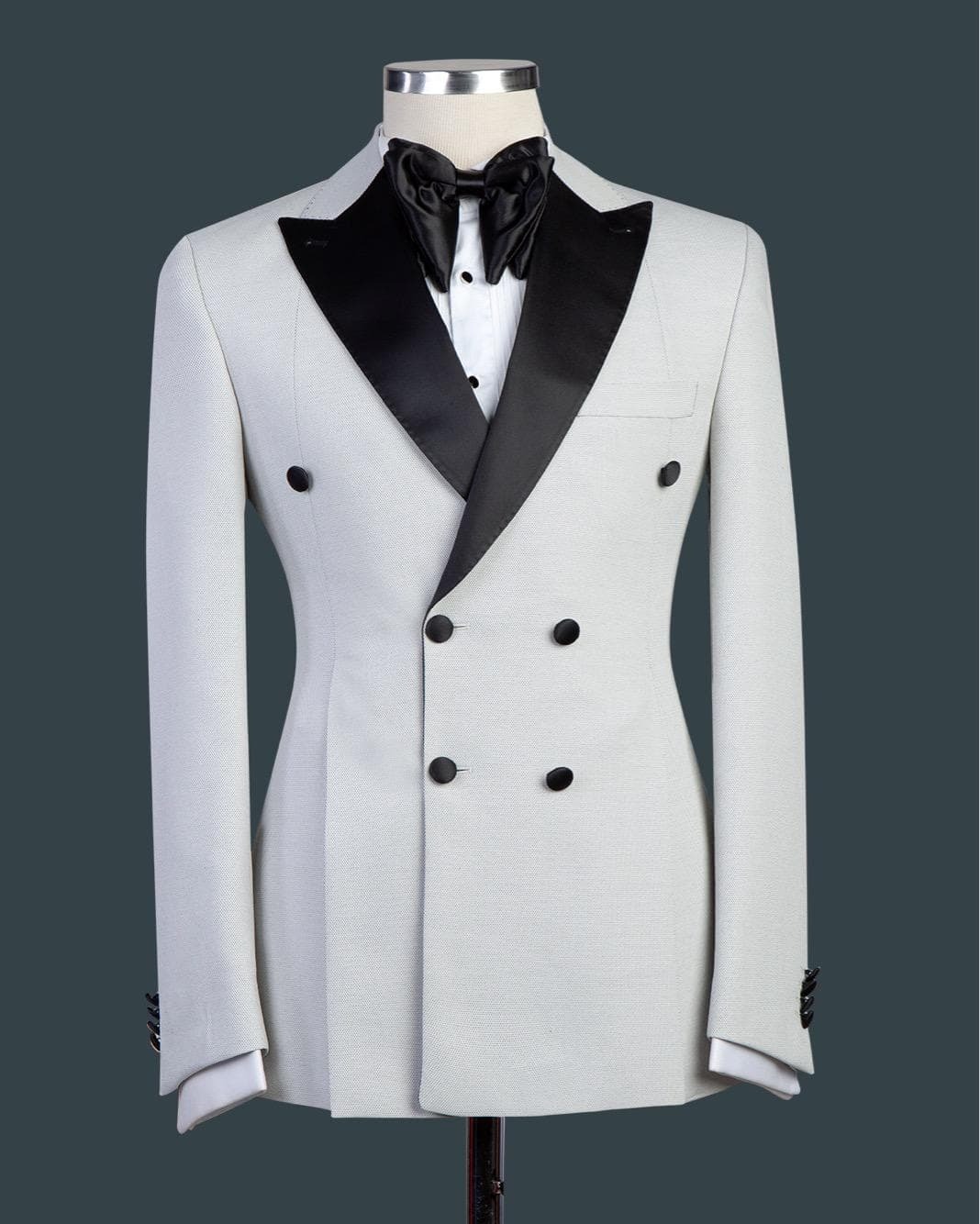 White and Black Double Breast Tuxedo