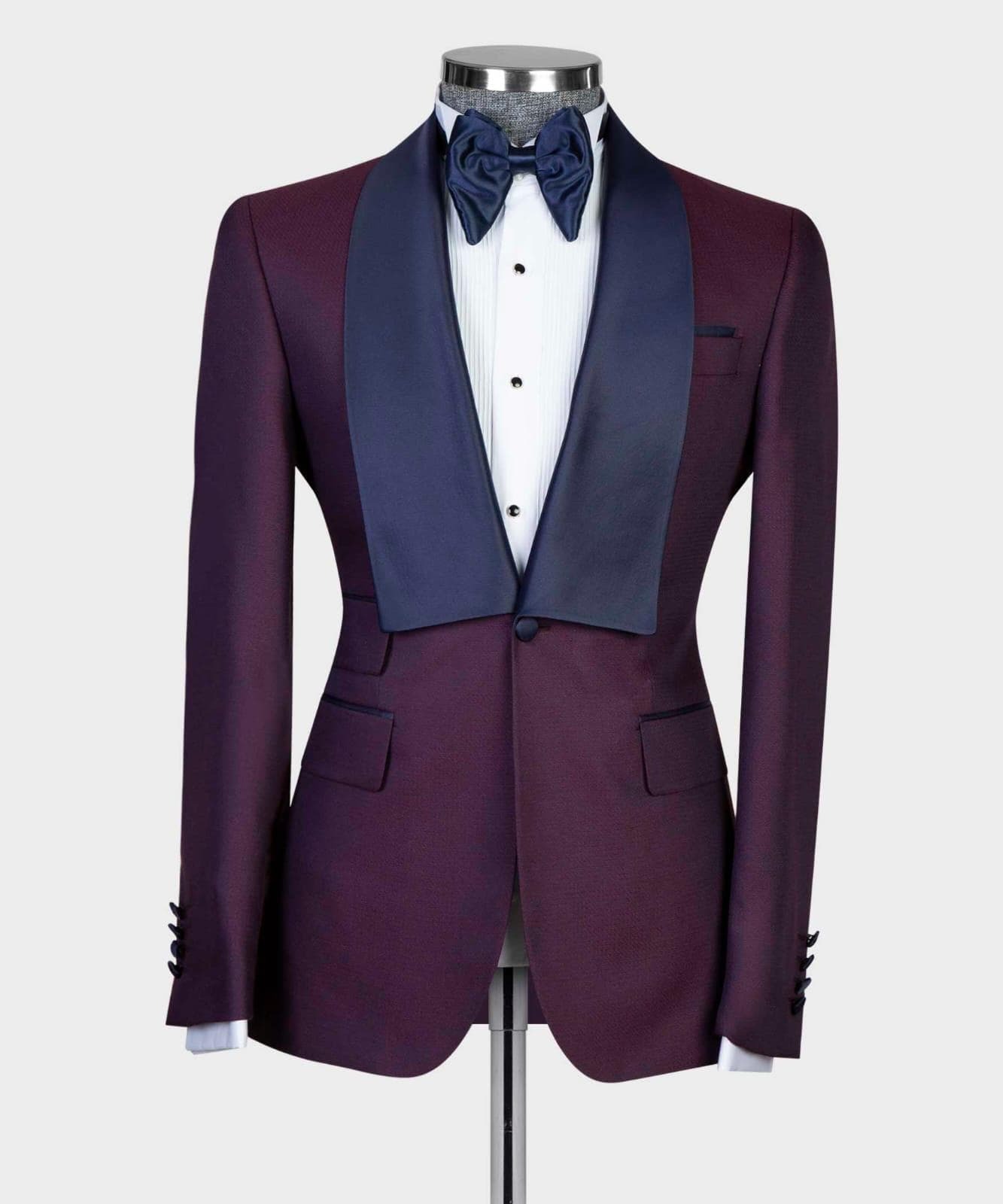 Burgundy and Blue Tuxedo