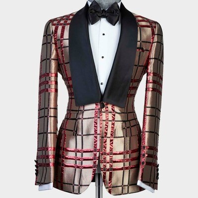 Gold and Red checked Tuxedo
