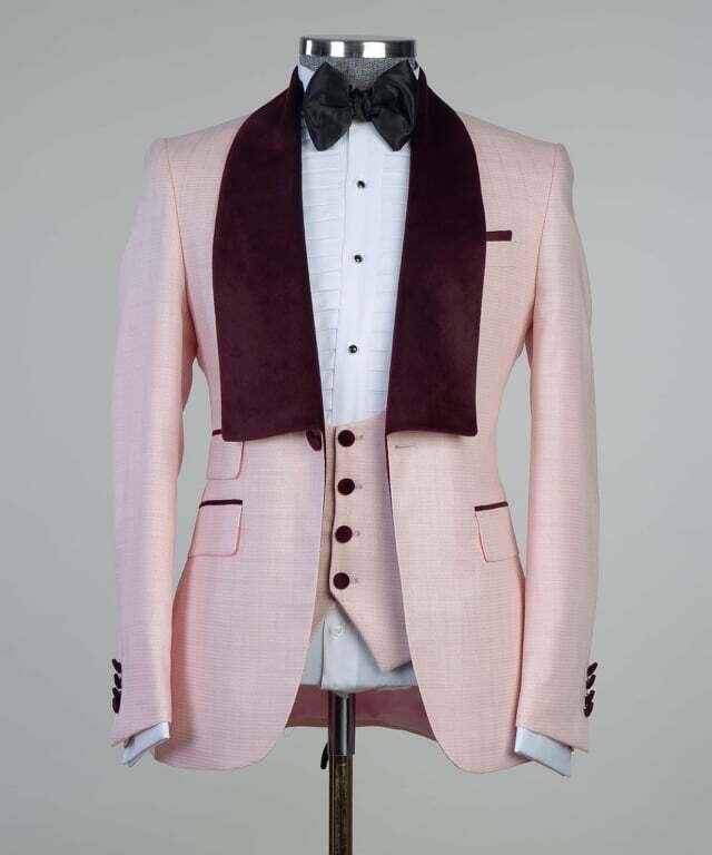 Pink and Burgundy Tuxedo