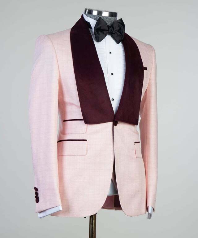 Pink and Burgundy Tuxedo