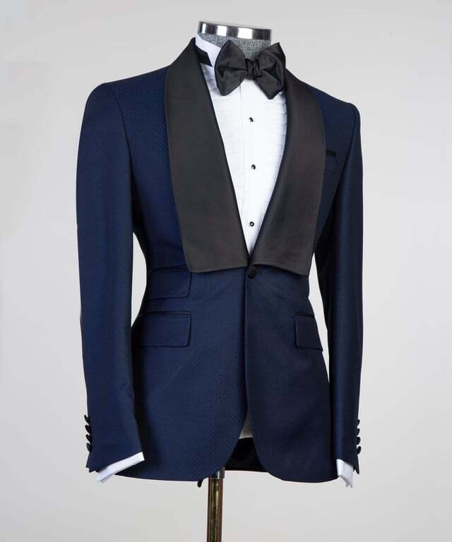 Navy Blue and Black Tuxedo
