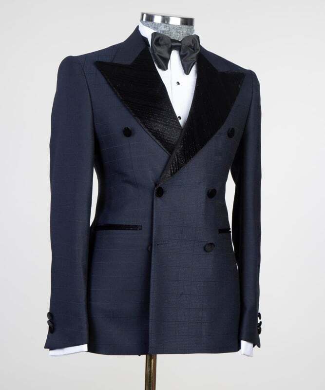 Navy Blue Double Breast Tuxedo