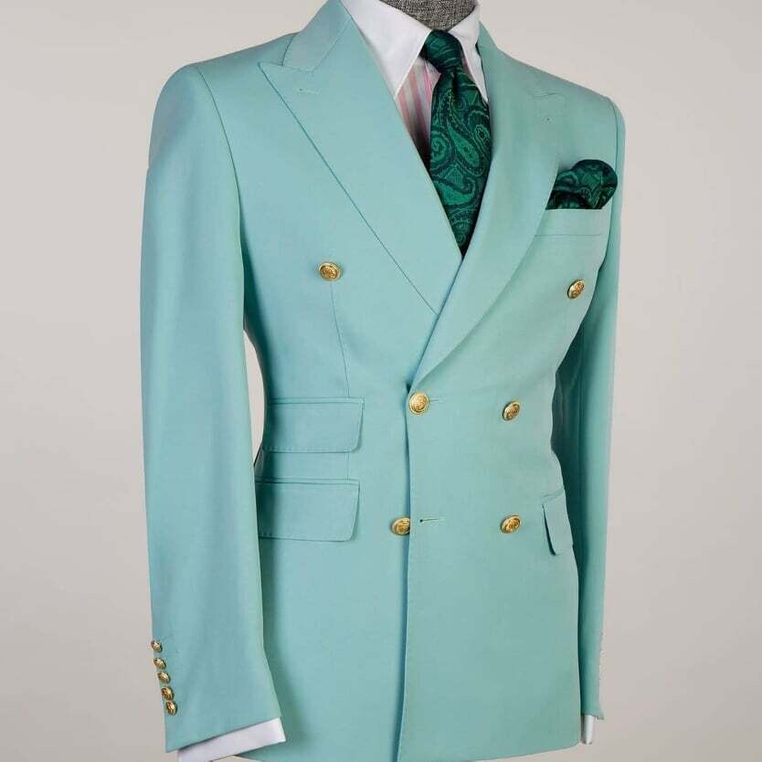Pale Soft Green Double Breast Suit