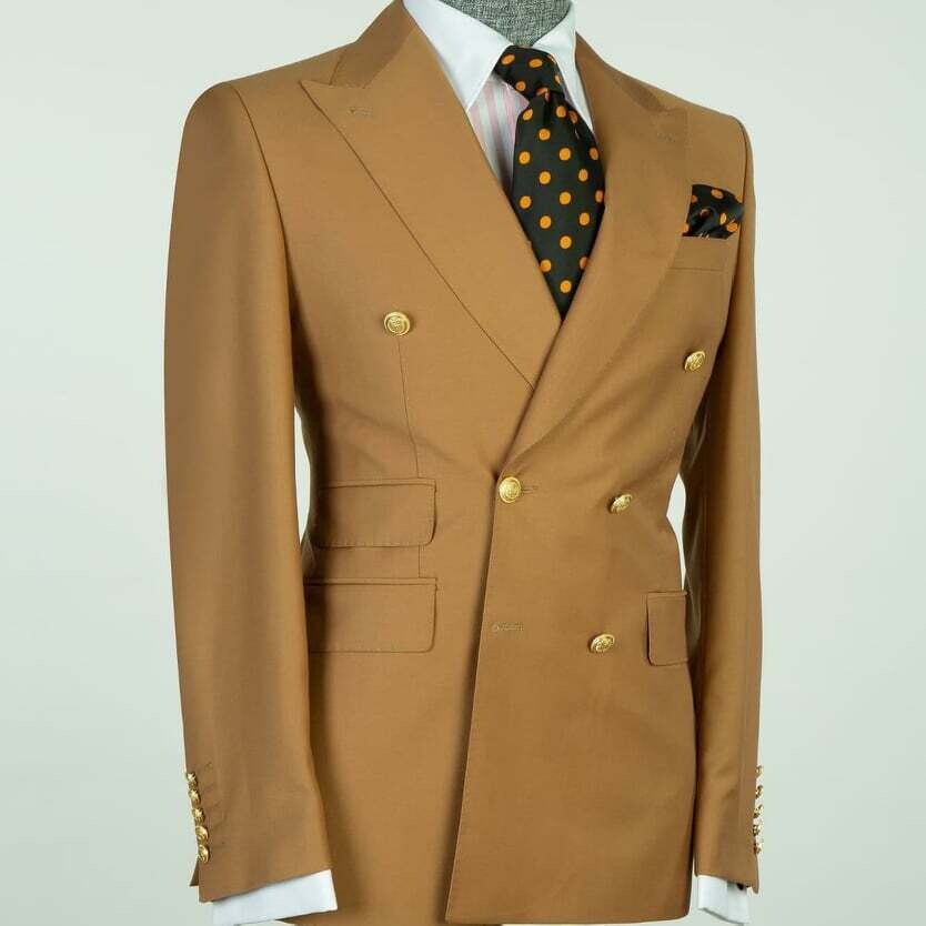 Pale Soft Brown Double Breast Suit