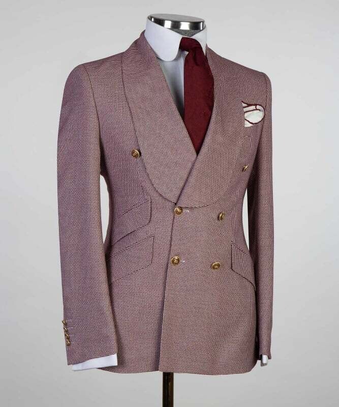 Sangria Red Double Breast Suit