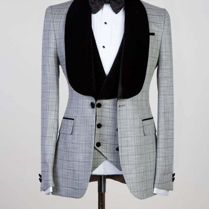 Grey Checked  Tuxedo
