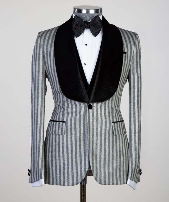 Grey Striped Tuxedo