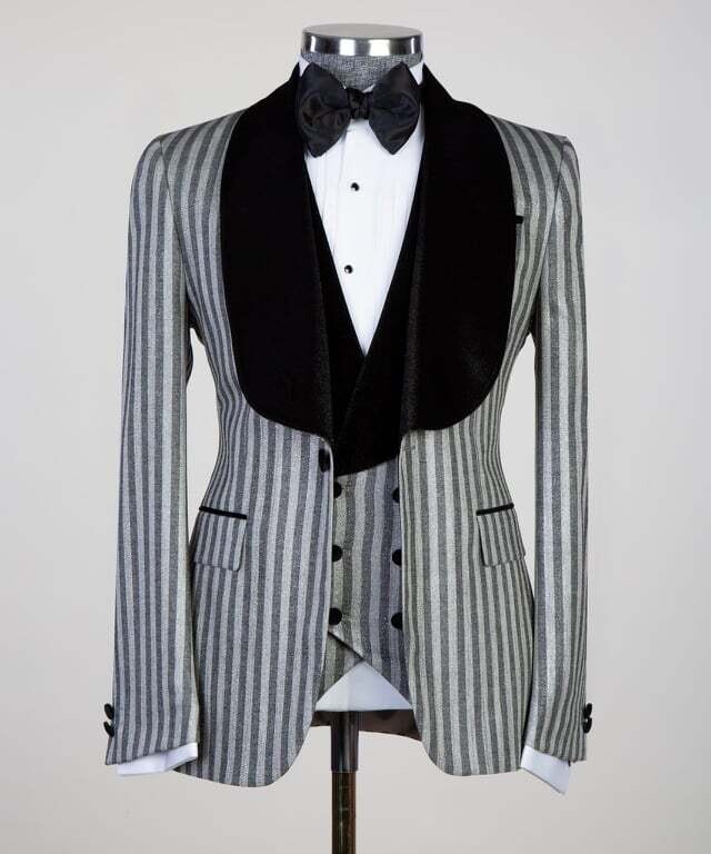 Grey Striped Tuxedo