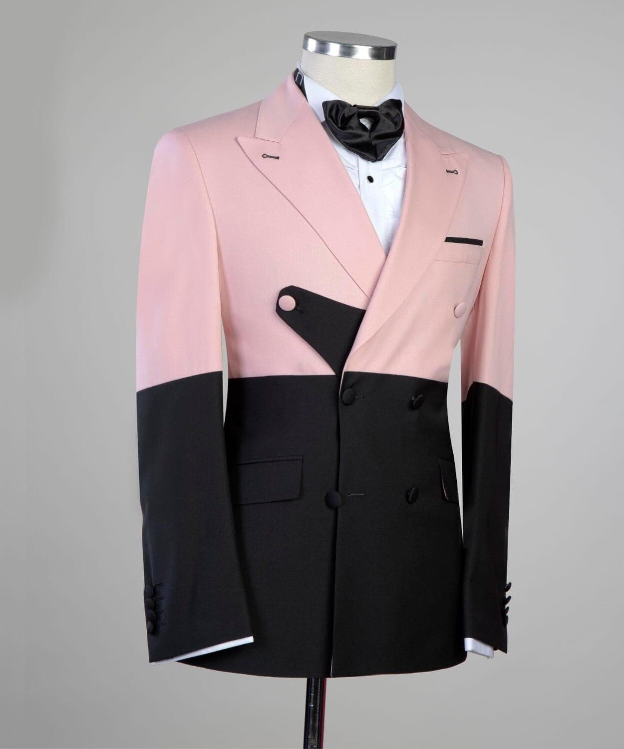 Pink and Black Double Breast Suit