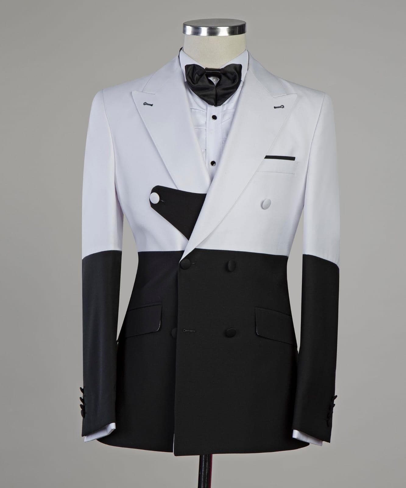 White and Black Double Breast Suit