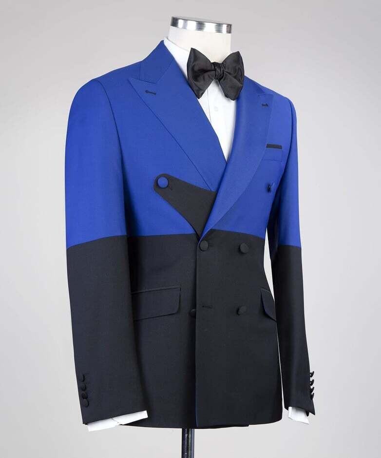 Blue and Black Double Breast Suit