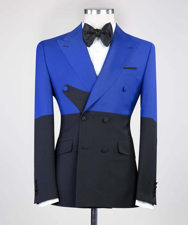Blue and Black Double Breast Suit