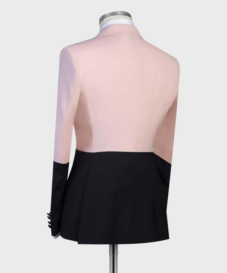 Pink and Black Double Breast Suit