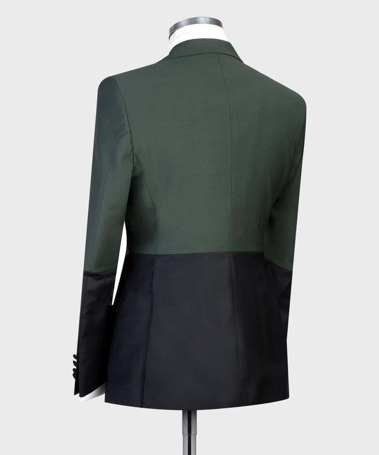 Olive and Black Double Breast Suit