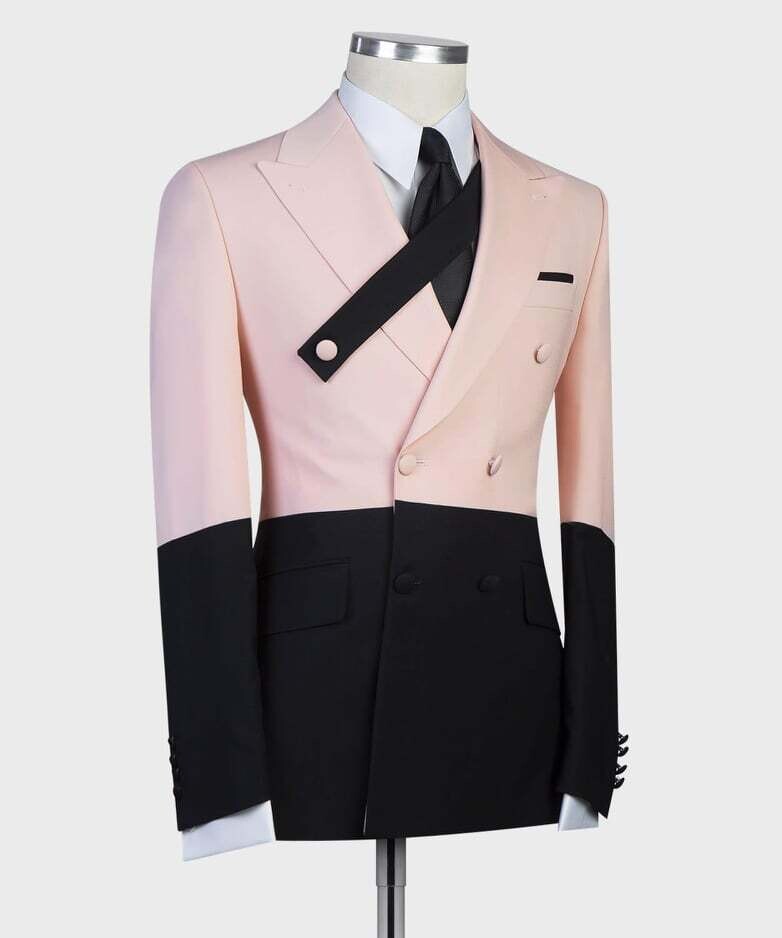 Pink and Black Double Breast Suit