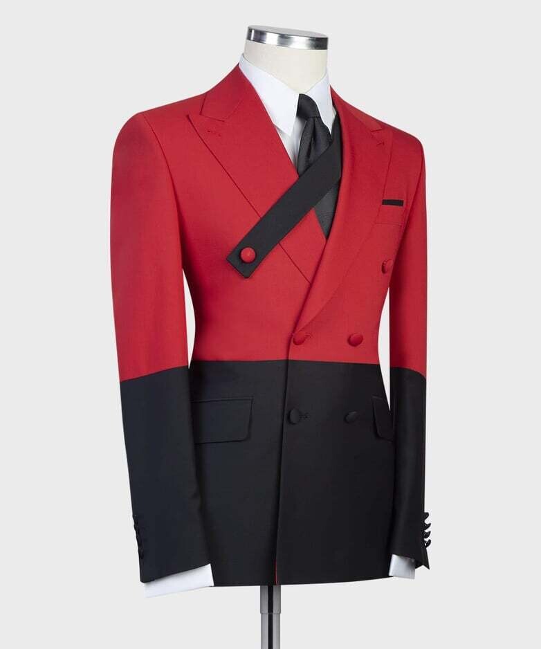 Red and Black Double Breast Suit