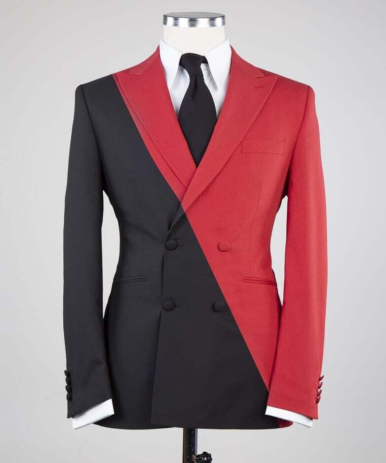 Red and Black Designer Double Breast Suit
