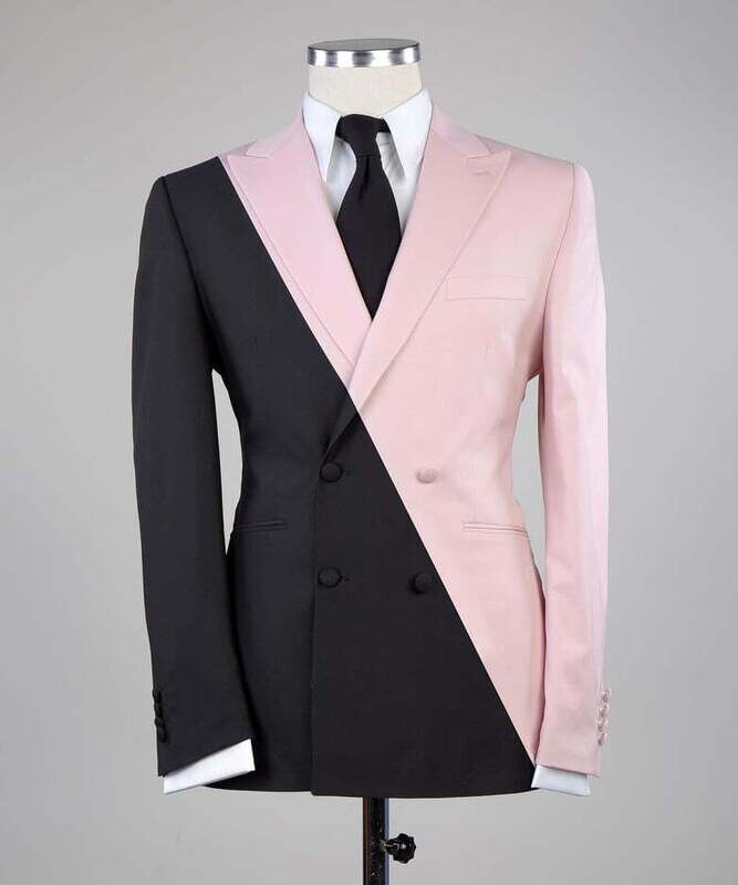 Pink and Black Designer Double Breast Suit Pink and Black Designer Double Breast Suit