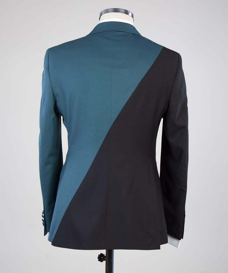 Green and Black Designer Double Breast Suit