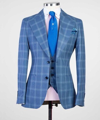 Checked Blue Suit V