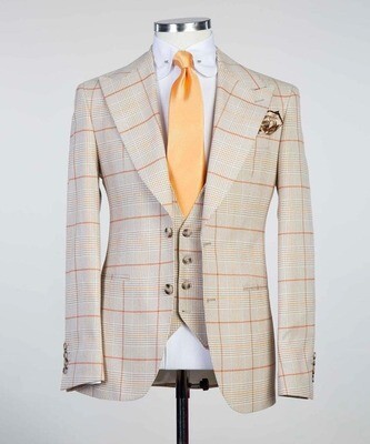 Checked Beige Suit IV