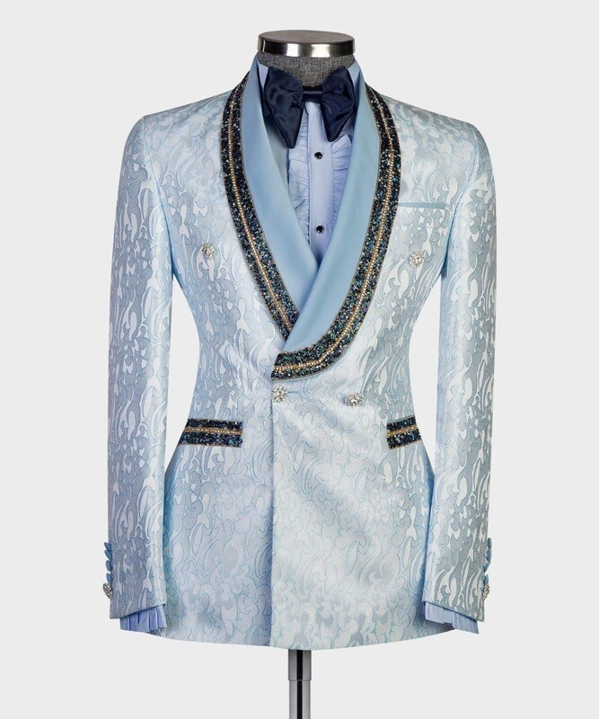 Light Blue Double Breast Tuxedo