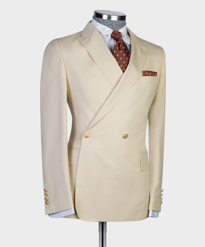 Beige Double Breast Suit I
