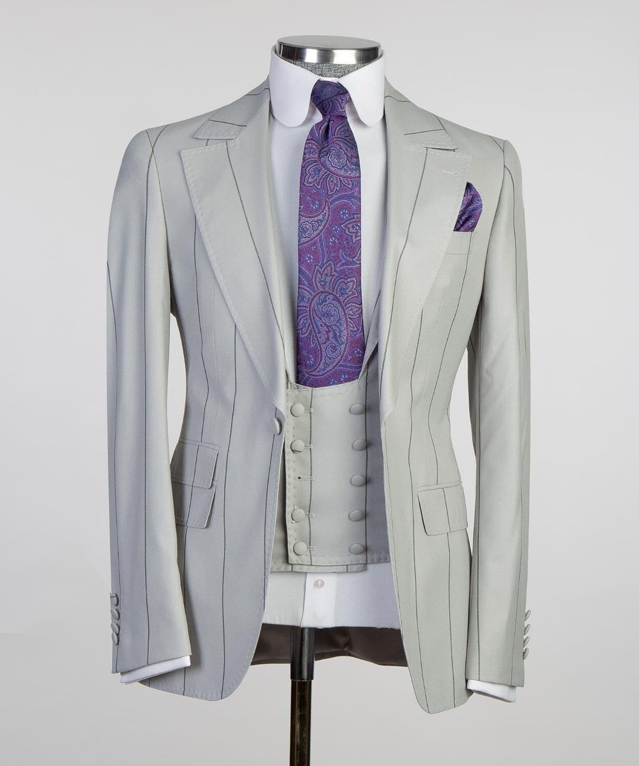 Grey Stripped Suit