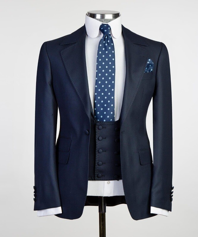 Plain Navy Blue Suit