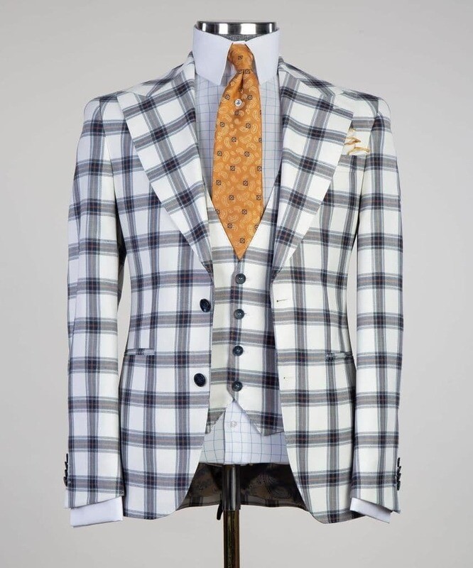 Checked White Suit