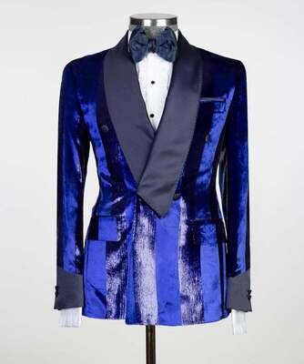 Stripped Blue and Black Tuxedo