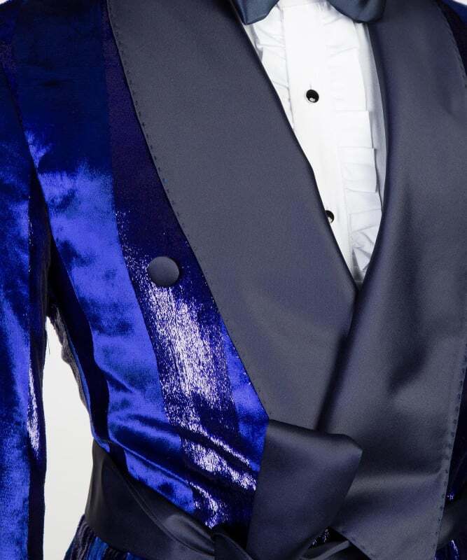 Stripped Blue and Black Tuxedo