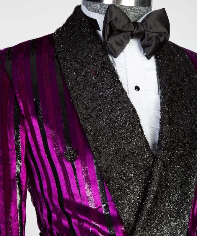 Stripped Purple and Black Tuxedo